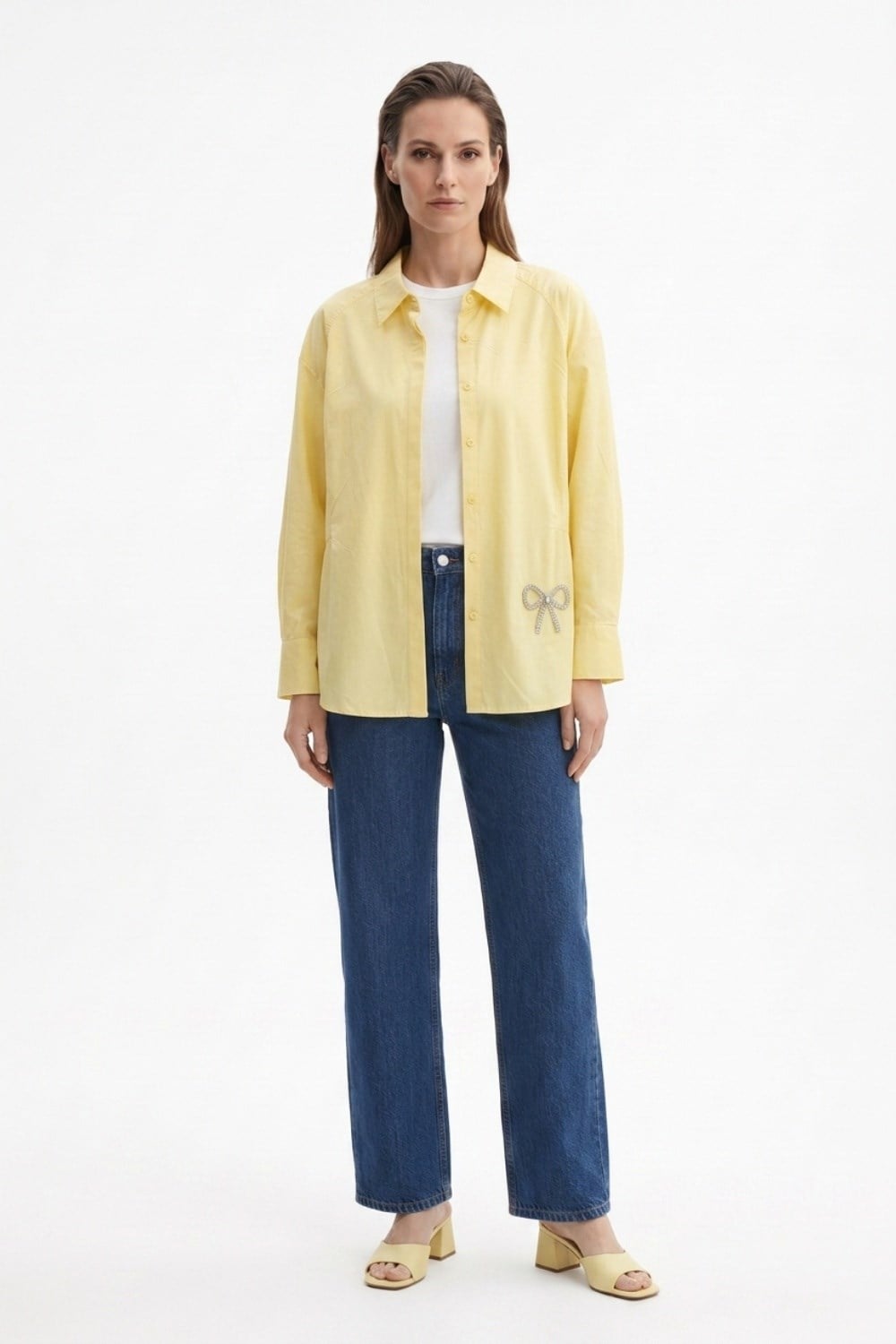 Fiyonk Aksesuarlı Tunik 265195 - Sarı Tunik NEFİSE 