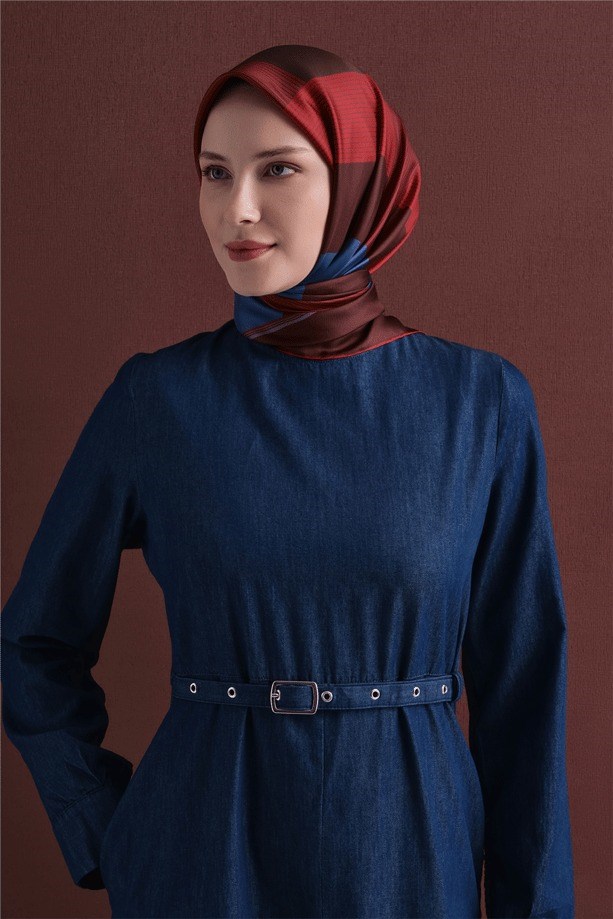 Armine Dj Saf Twill İpek Eşarp 9610D (T) - Mürdüm Eşarp ARMİNE 