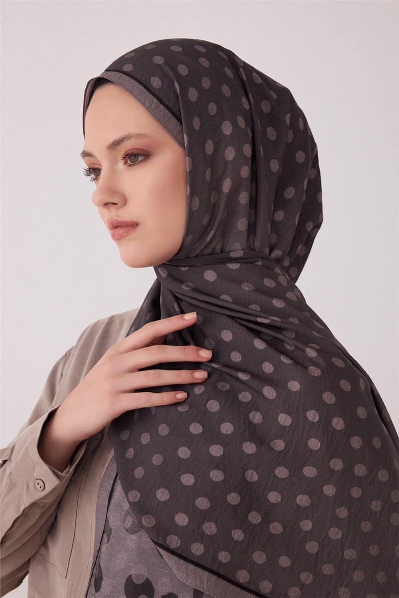 Belli 4438 Puantiye Desenli Lena Şal Sütlü Kahve Şal BELLI 