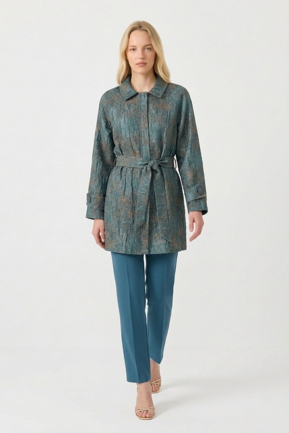 Armine Trend 26KA507 Kabartma Detay Ceket Petrol Ceket ARMİNE TREND 