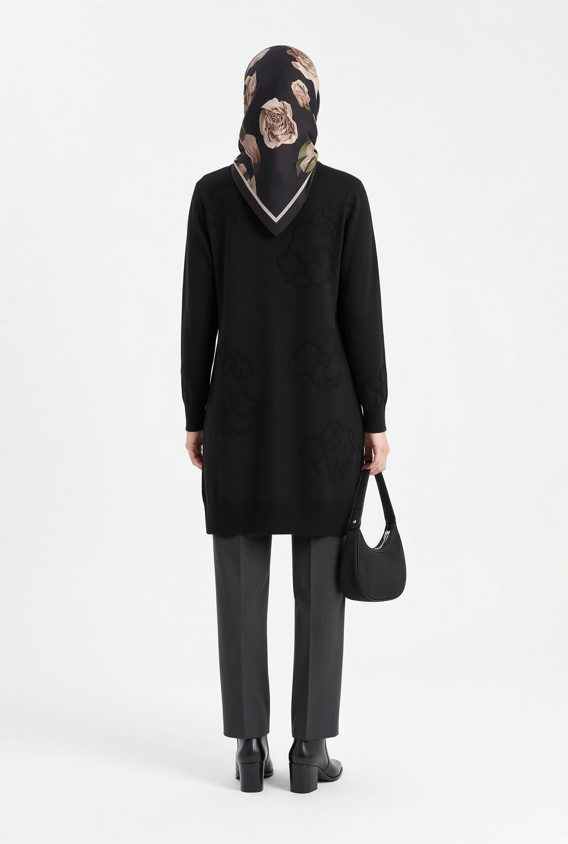 Armine Trend 25KTD4111 Yarım Fermuar Detaylı Tunik Siyah Tunik ARMİNE TREND 