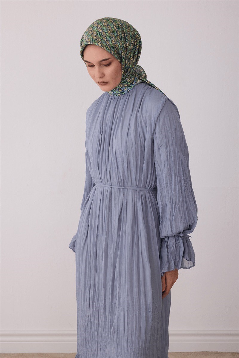 Belli 4403 Döngü Labirent Geometrik %100 Twill İpek Eşarp - Çağla Eşarp BELLI 