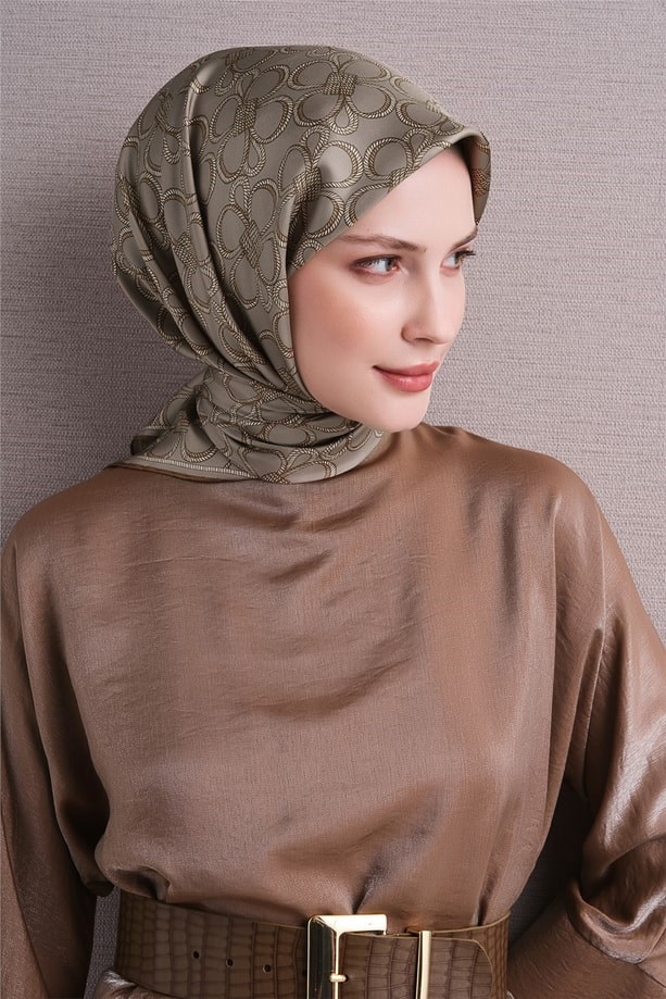Armine Dj Saf Twill İpek Eşarp 9638D (T) - Latte Eşarp ARMİNE 