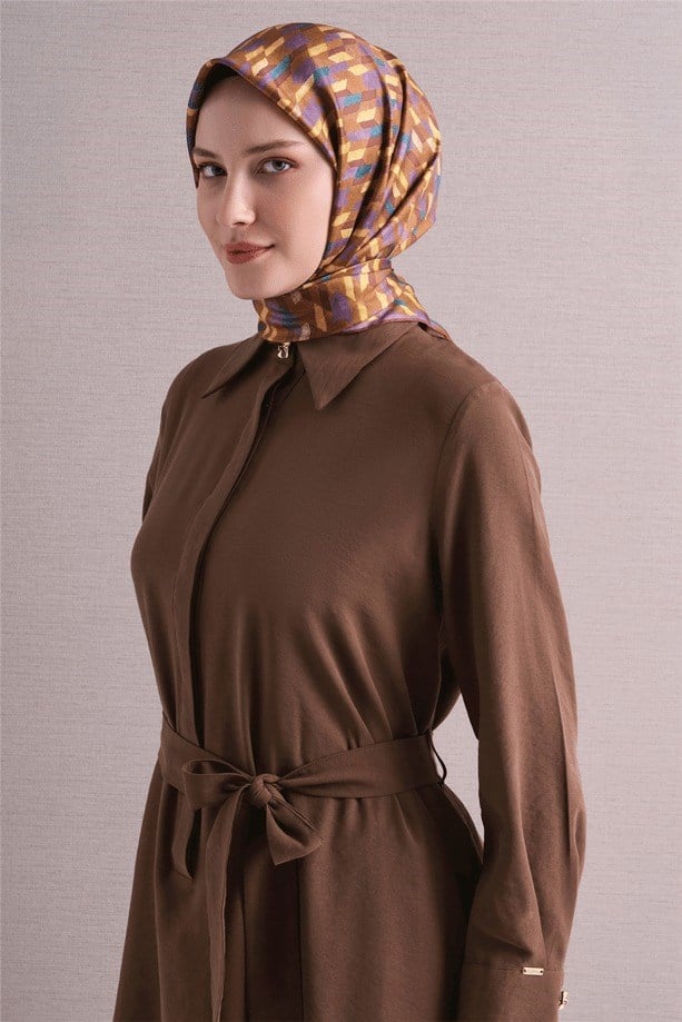 Armine Dj Saf Twill İpek Eşarp 9623D (T) - Lila Eşarp ARMİNE 