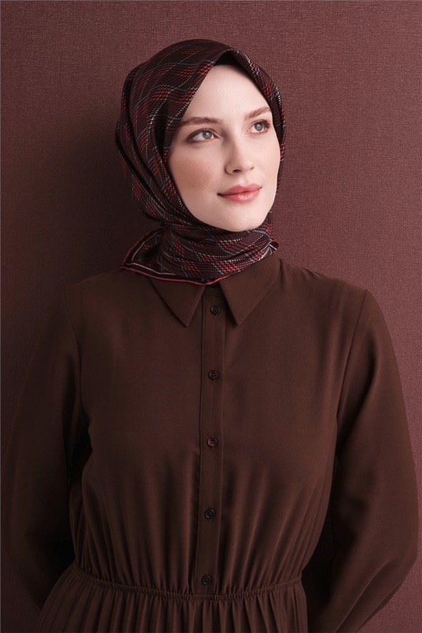 Armine Dj Saf Twill İpek Eşarp 9626D (T) - Siyah Eşarp ARMİNE 