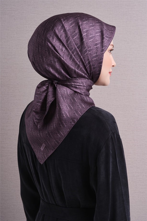 Armine Dj Saf Twill İpek Eşarp 9625D (T) - Lila Eşarp ARMİNE 