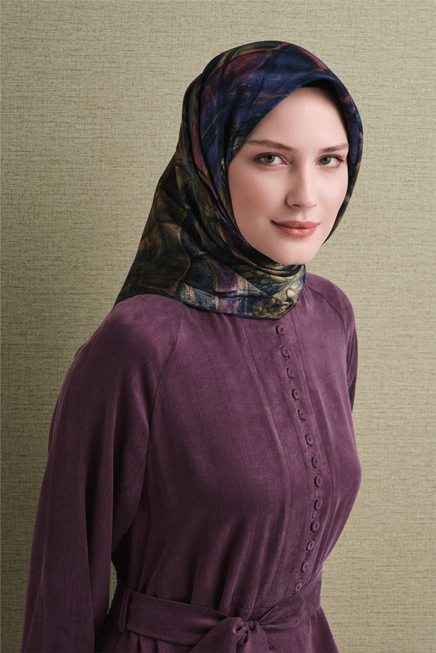 Armine Dj Saf Twill İpek Eşarp 9635D (T) - Lila Eşarp ARMİNE 