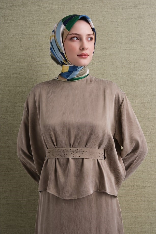 Armine Dj Saf Twill İpek Eşarp 9633D (T) - Yeşil Eşarp ARMİNE 