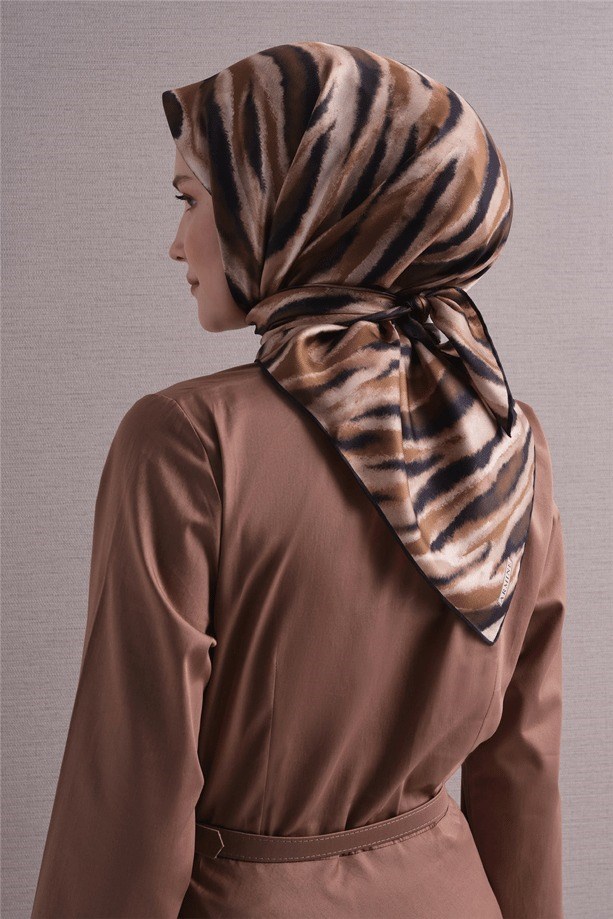 Armine Dj Saf Twill İpek Eşarp 9629D (T) - Gold Eşarp ARMİNE 