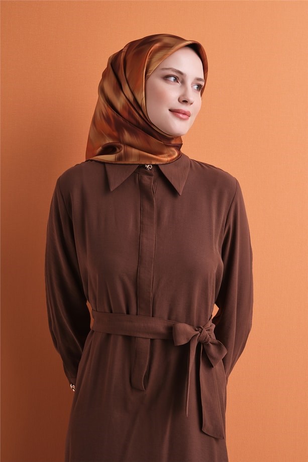 Armine Dj Saf Twill İpek Eşarp 9605D (T) - Oranj Eşarp ARMİNE 