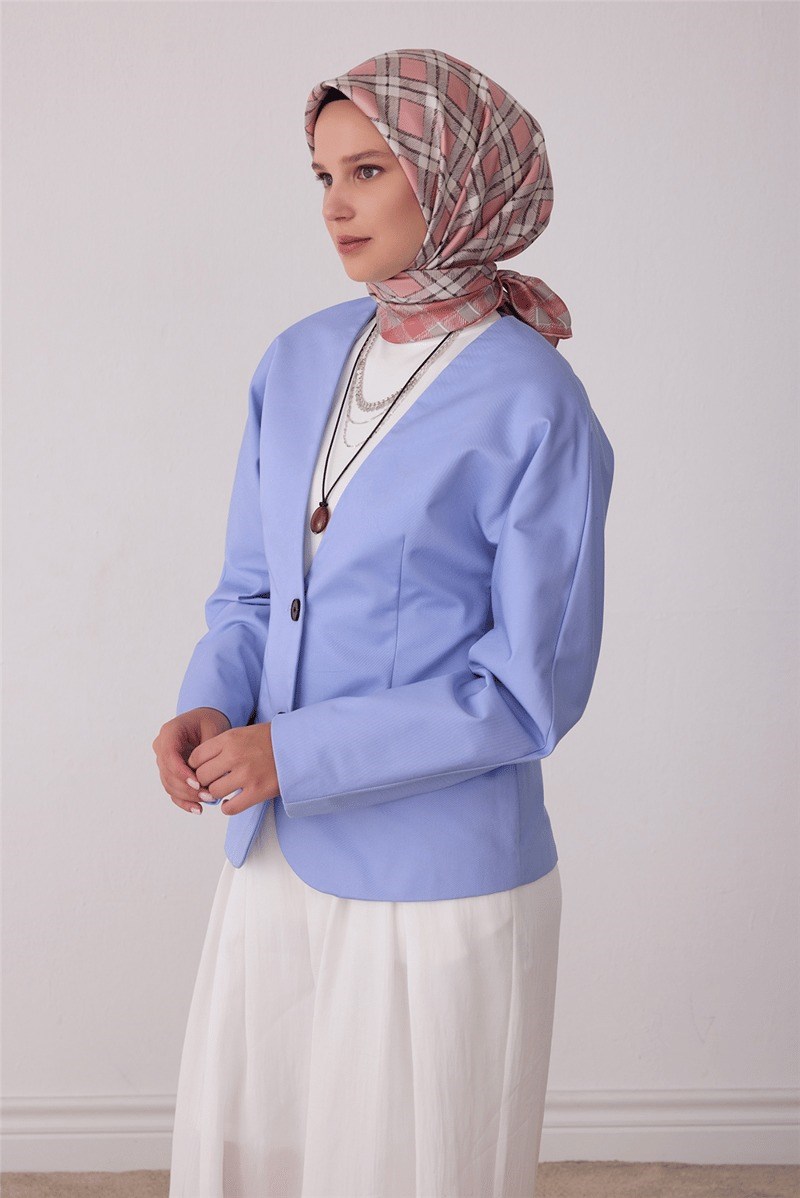 Belli 4421 Düğümlü Kafes Geometrik %100 Twill İpek Eşarp - Pudra Eşarp BELLI 