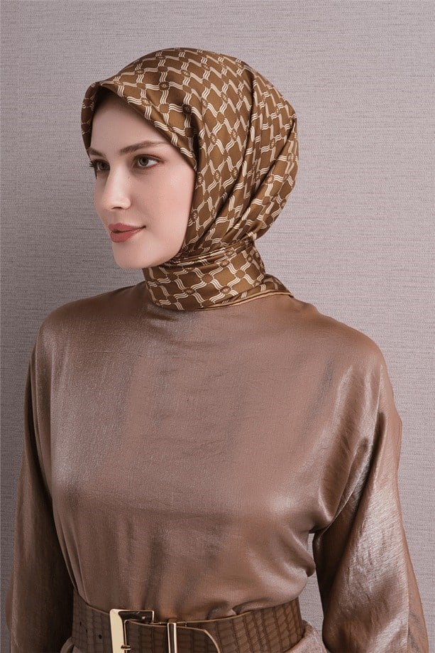 Armine Dj Saf Twill İpek Eşarp 9636D (T) - Safran Eşarp ARMİNE 