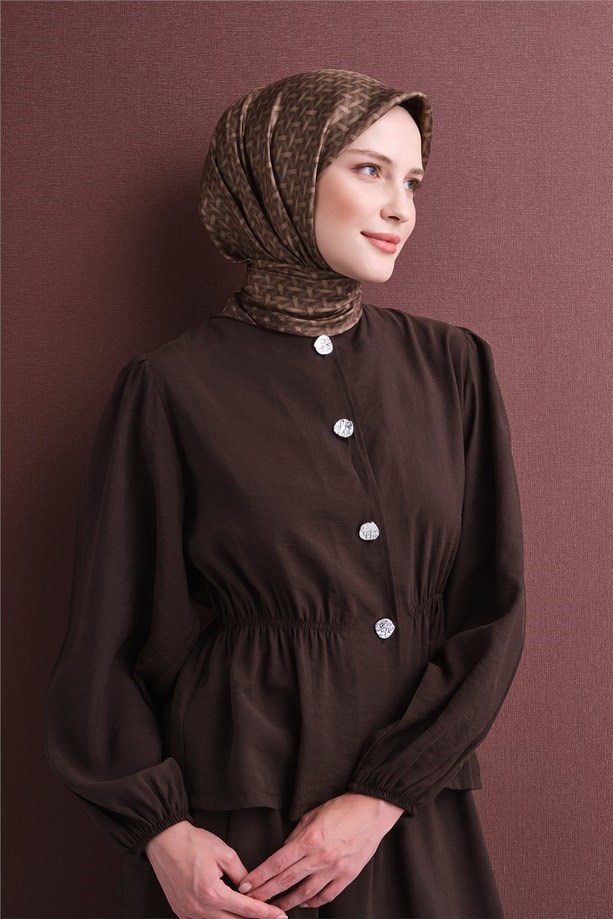 Armine Dj Saf Twill İpek Eşarp 9622D (T) - Latte Eşarp ARMİNE 