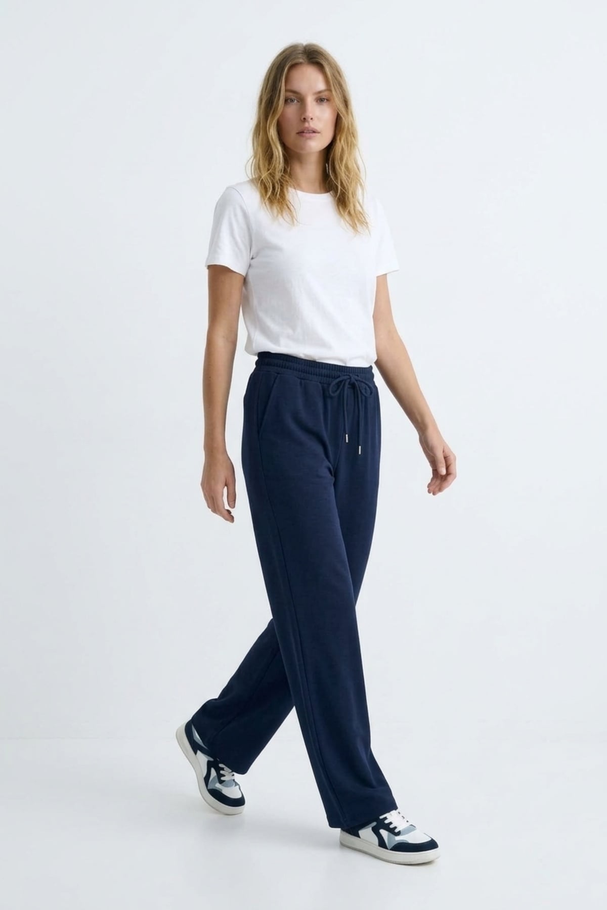 Bol Paça Dalgıç Pantolon 0034499 Lacivert Pantolon İKOLL 