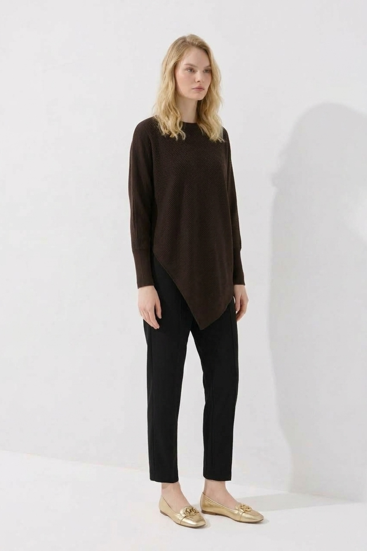 Yumuşak Dokulu Tunik 146019 Kahve Tunik NEFİSE 