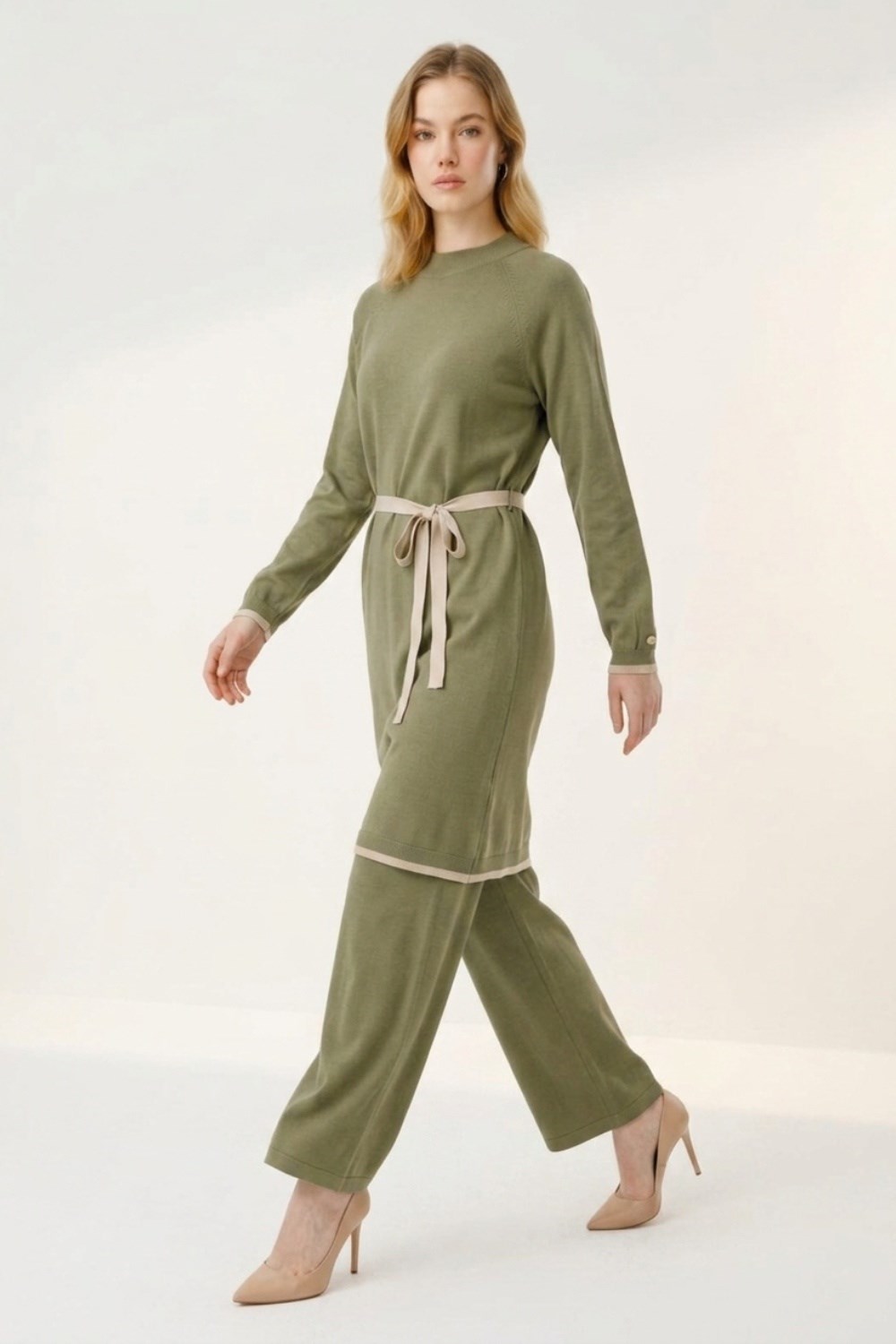 Armine Trend 26KAD602 Ön Renk Geçişli Pantolonlu Takım Çağla Takım ARMİNE TREND 