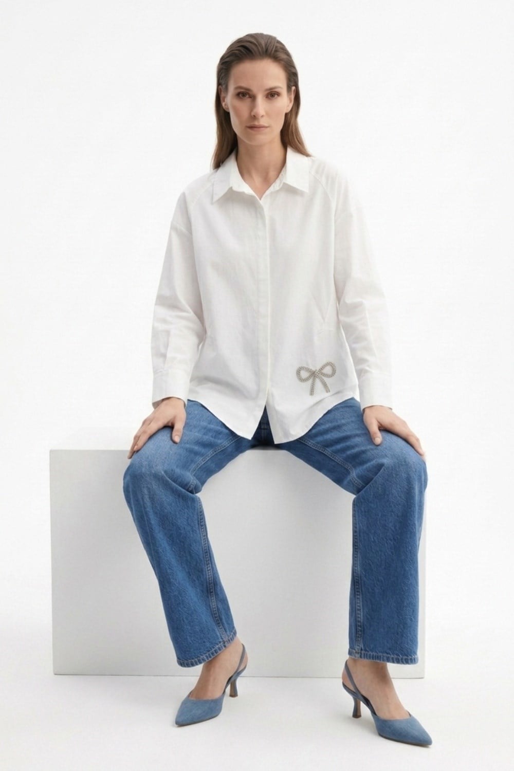 Fiyonk Aksesuarlı Tunik 265195 - Ekru Tunik NEFİSE 