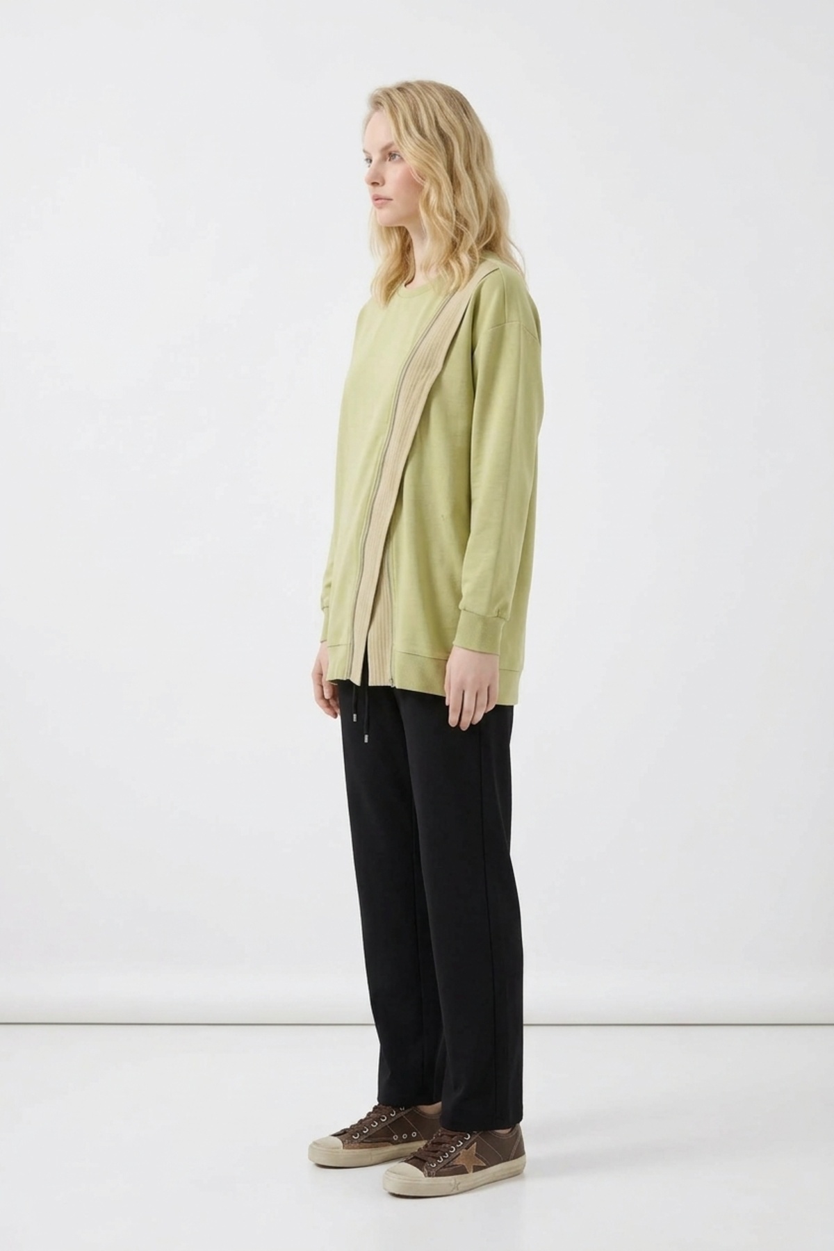 Fermuar Detaylı Tunik 10771 Olive Tunik PUANE 
