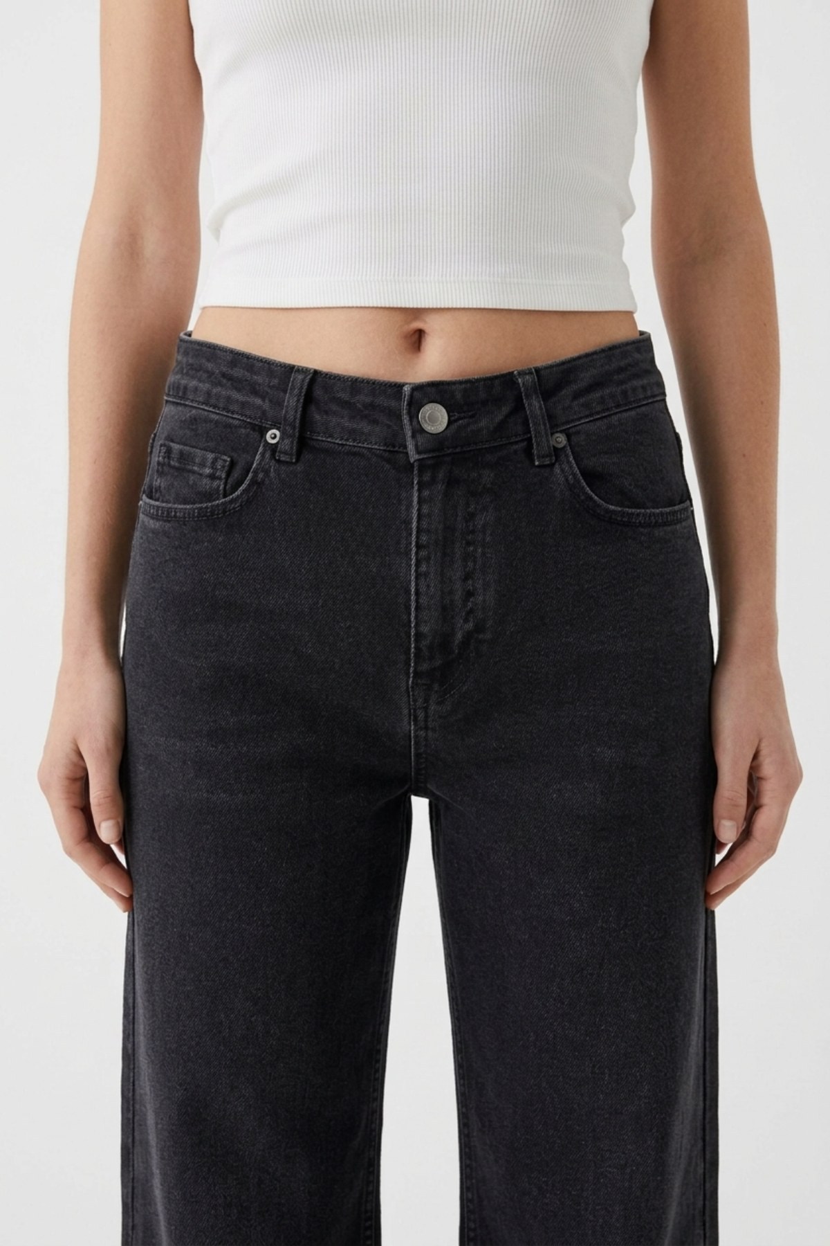 Dikiş Detaylı Bol Paça Relax Kot Pantolon 7026 Düz Antasit Pantolon XLove Jeans 
