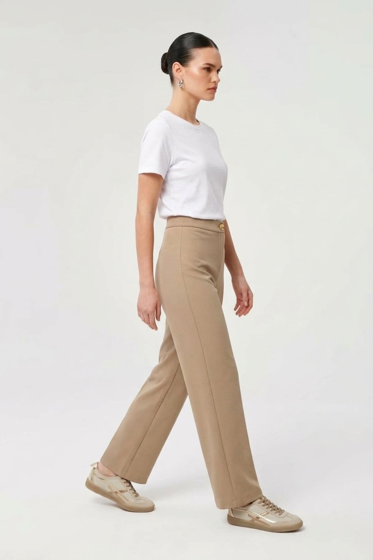 Sentez 5679 Streç Boru Paça Pantolon Camel Pantolon SENTEZ 