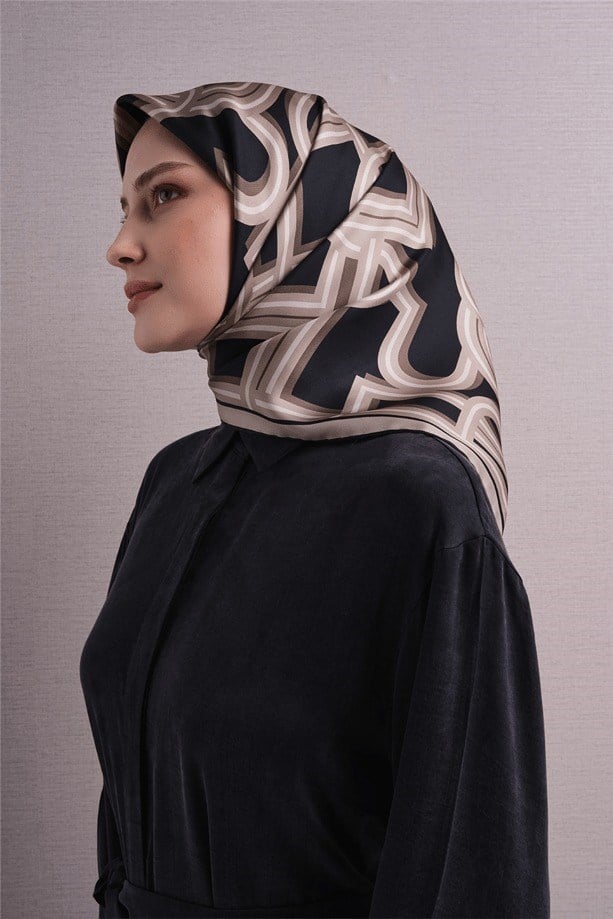Armine Dj Saf Twill İpek Eşarp 9614D (T) - Bej Eşarp ARMİNE 