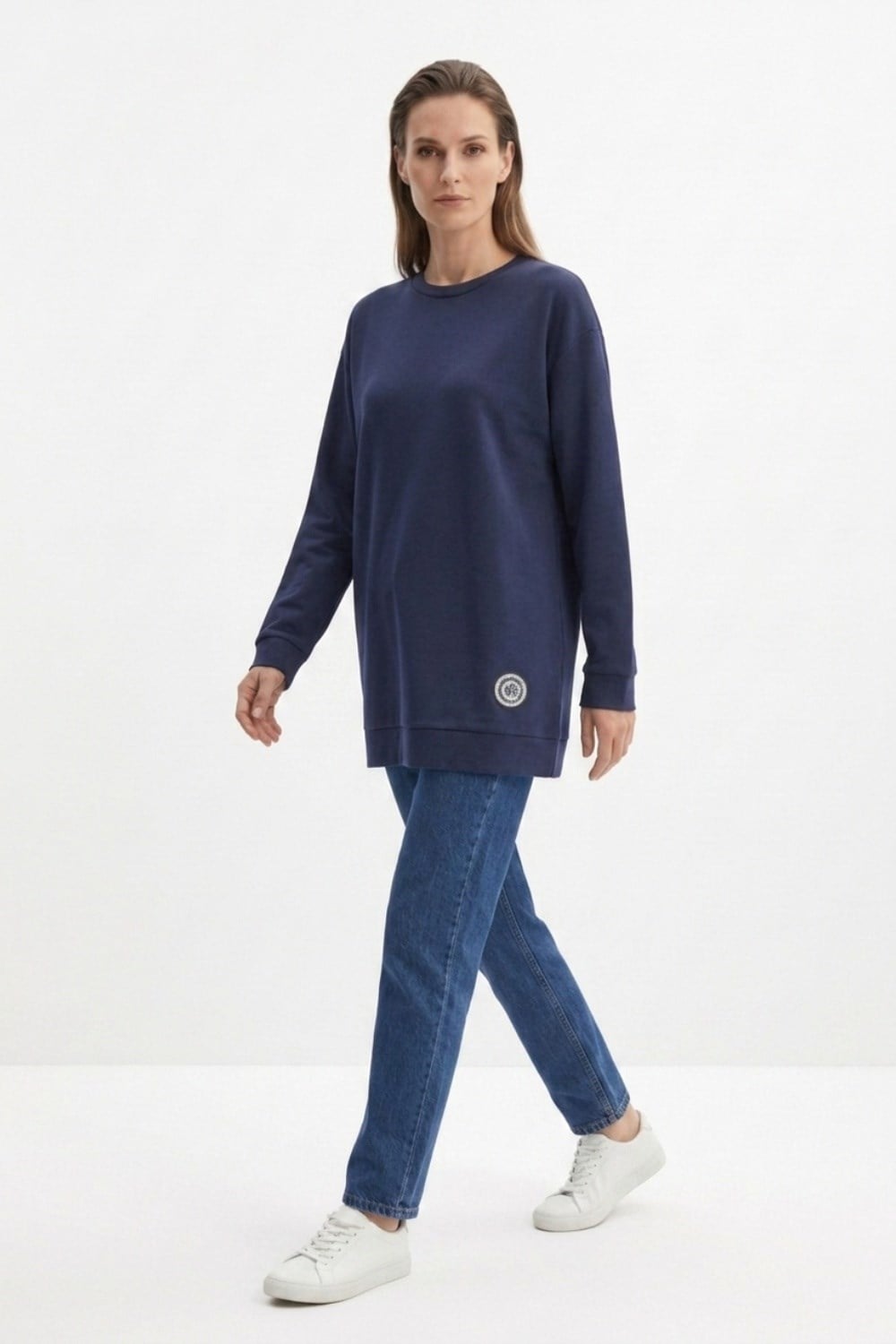 Ceremony 172 Logo Detaylı Uzun Kollu Luna Sweatshirt Lacivert Tunik CEREMONY 