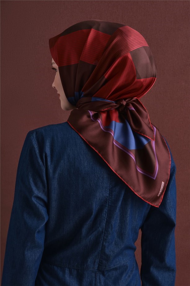 Armine Dj Saf Twill İpek Eşarp 9610D (T) - Mürdüm Eşarp ARMİNE 