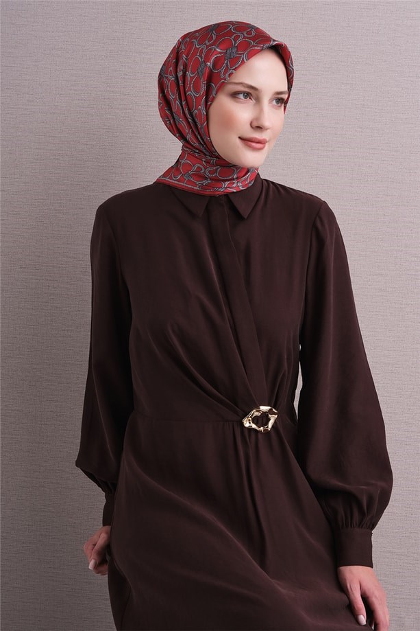 Armine Dj Saf Twill İpek Eşarp 9638D (T) - Kırmızı Eşarp ARMİNE 