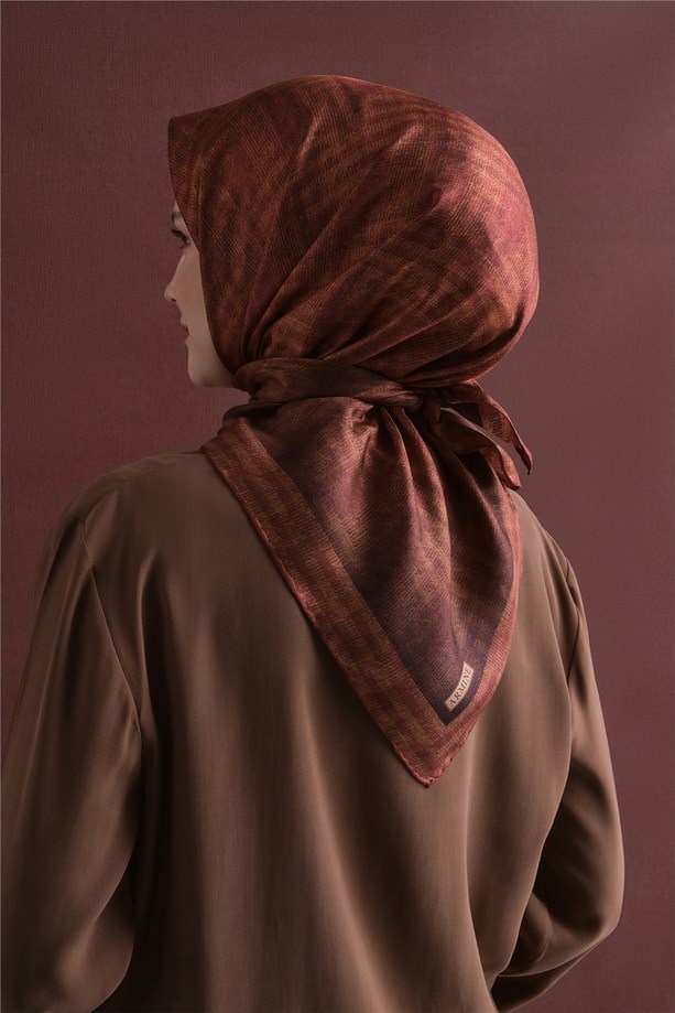 Armine Dj Saf Twill İpek Eşarp 9628D (T) - Oranj Eşarp ARMİNE 