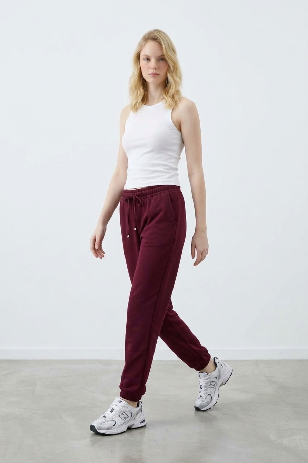 Jogger Modal Pantolon 1005382 Bordo Pantolon İKOLL 
