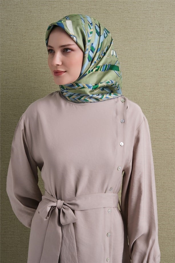 Armine Dj Saf Jakar İpek Eşarp 9607D (J) - Çağla Eşarp ARMİNE 