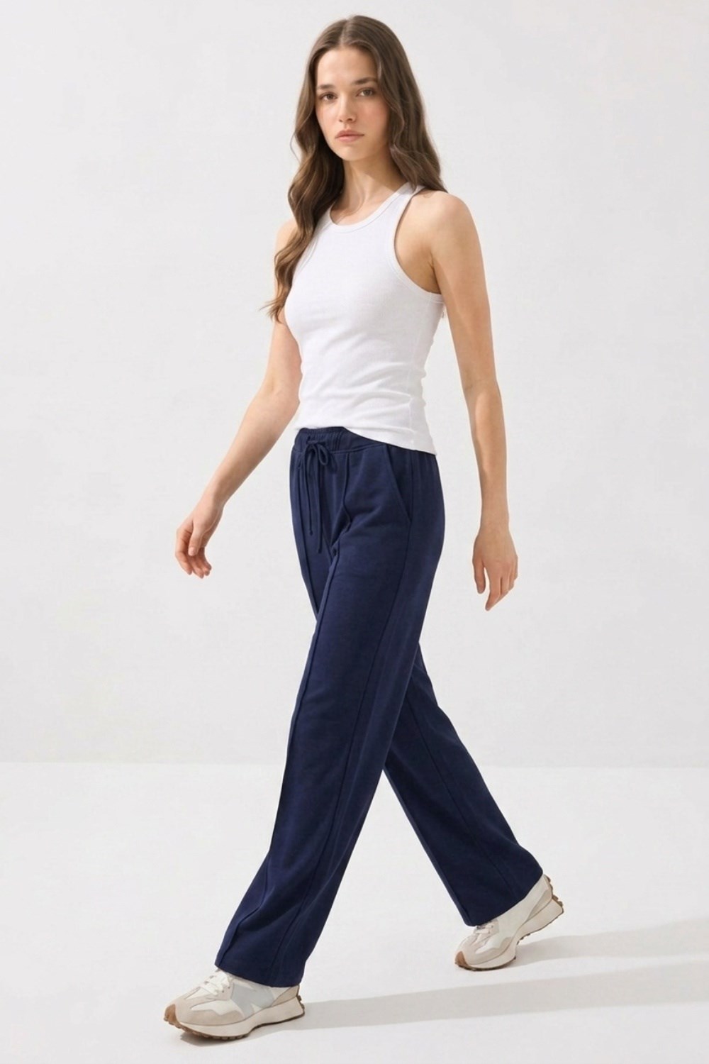 Palazzo Modal Jogger Pantolon 0037288 Lacivert Pantolon İKOLL 