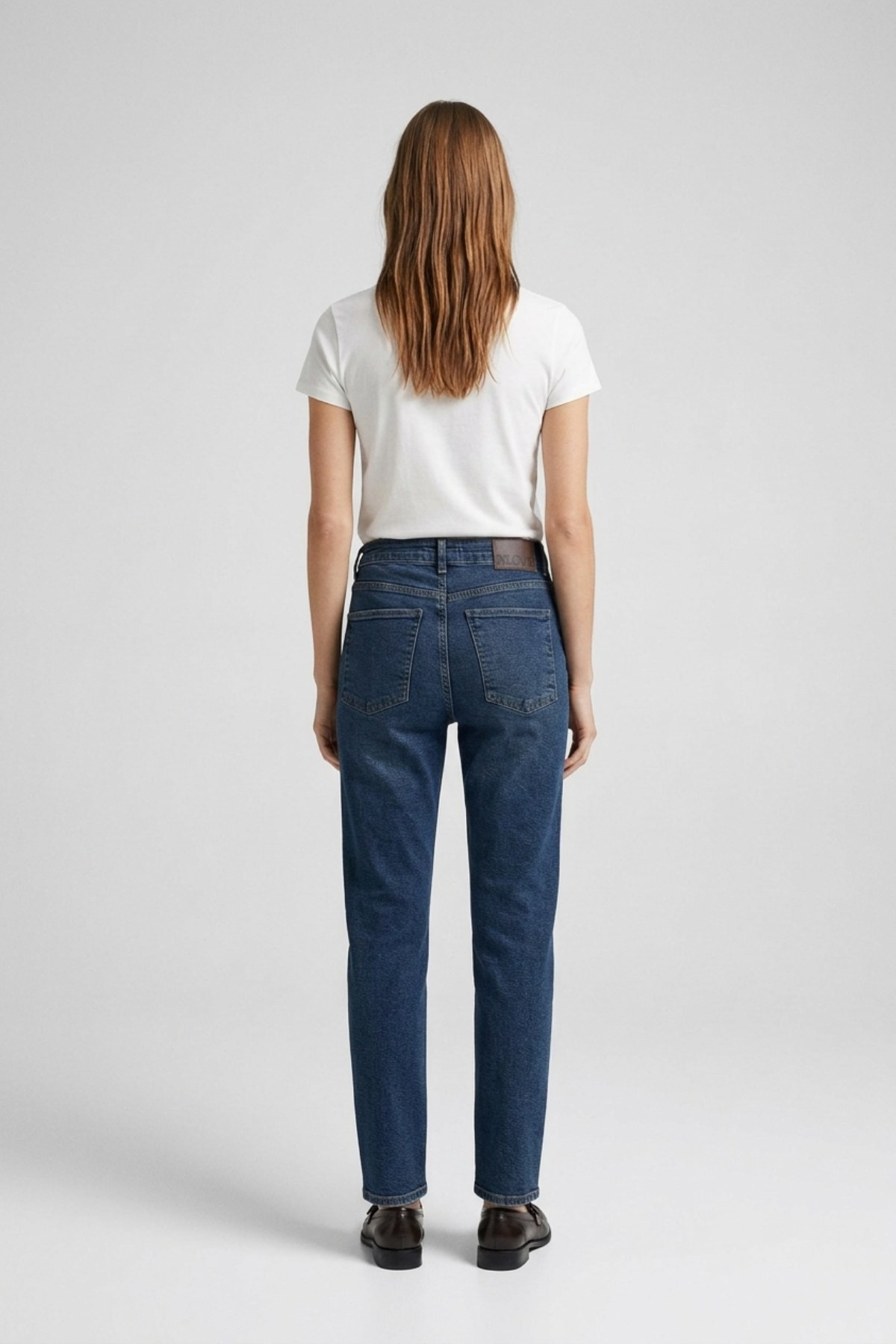 Dikişsiz Paça Mom Fit Kot Pantolon 764 Koyu Mavi Kot Pantolon XLove Jeans 