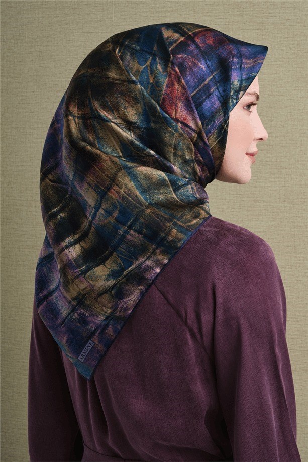 Armine Dj Saf Twill İpek Eşarp 9635D (T) - Lila Eşarp ARMİNE 