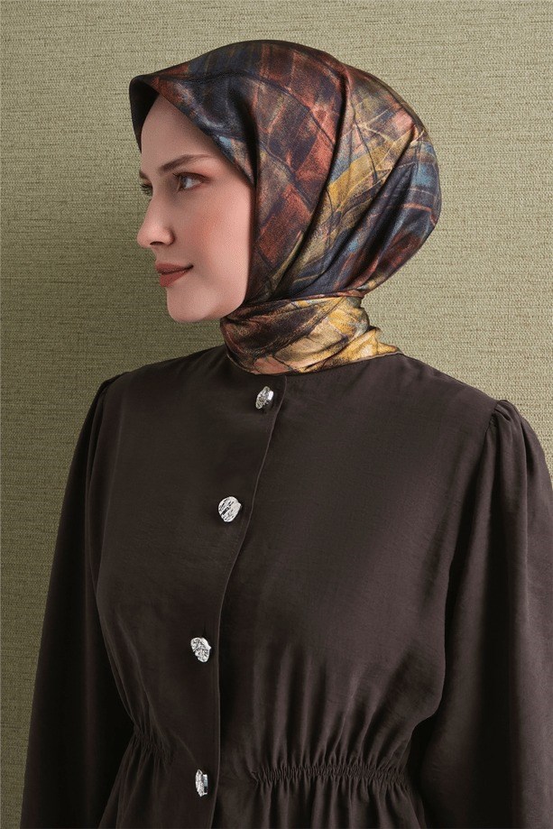 Armine Dj Saf Twill İpek Eşarp 9635D (T) - Yeşil Eşarp ARMİNE 