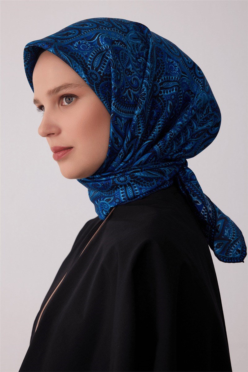 Belli 4404 Anadolu Kilim Etnik %100 Twill İpek Eşarp - Saks Eşarp BELLI 