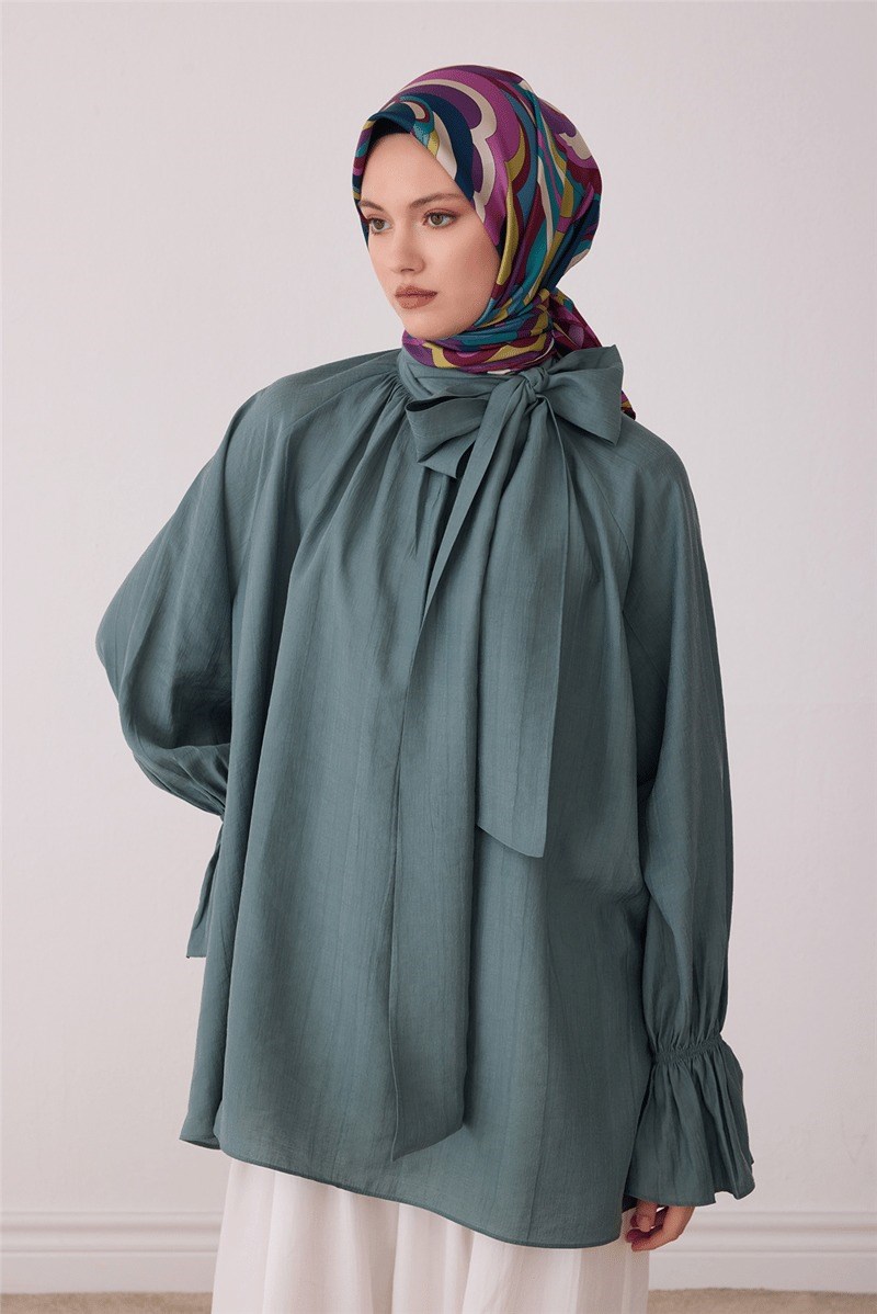 Belli 4414 Dalga Katmanları Soyut %100 Twill İpek Eşarp Mürdüm Eşarp BELLI 