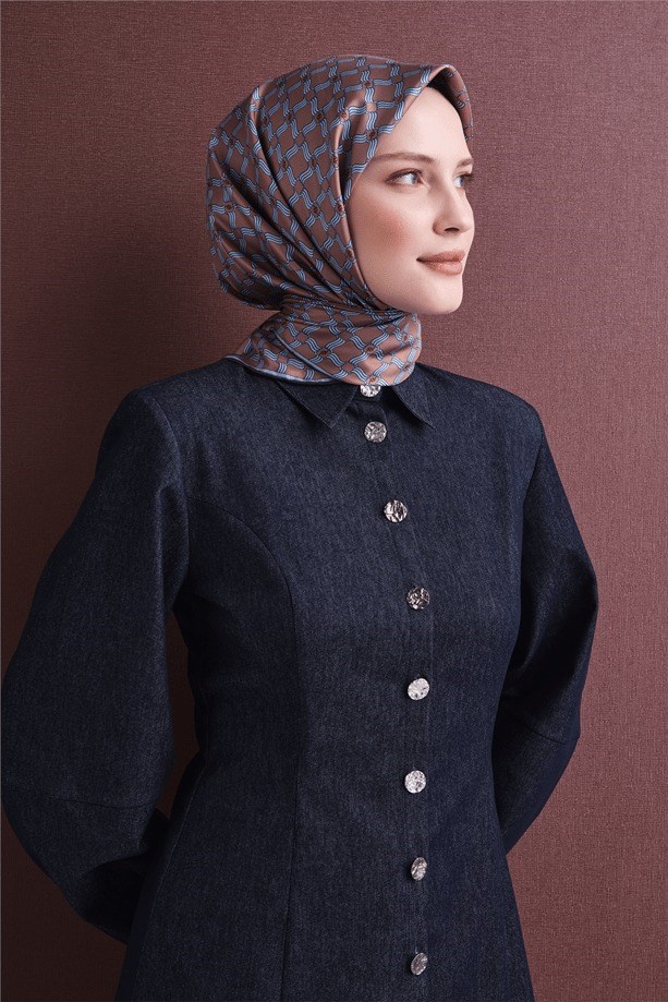 Armine Dj Saf Twill İpek Eşarp 9636D (T) - Toprak Eşarp ARMİNE 