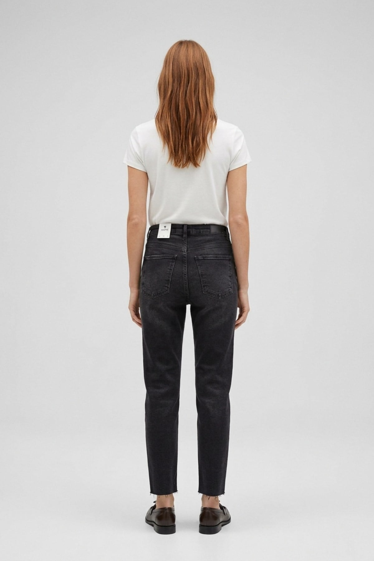 Dikişsiz Paça Mom Fit Kot Pantolon 764 Antrasit Kot Pantolon XLove Jeans 