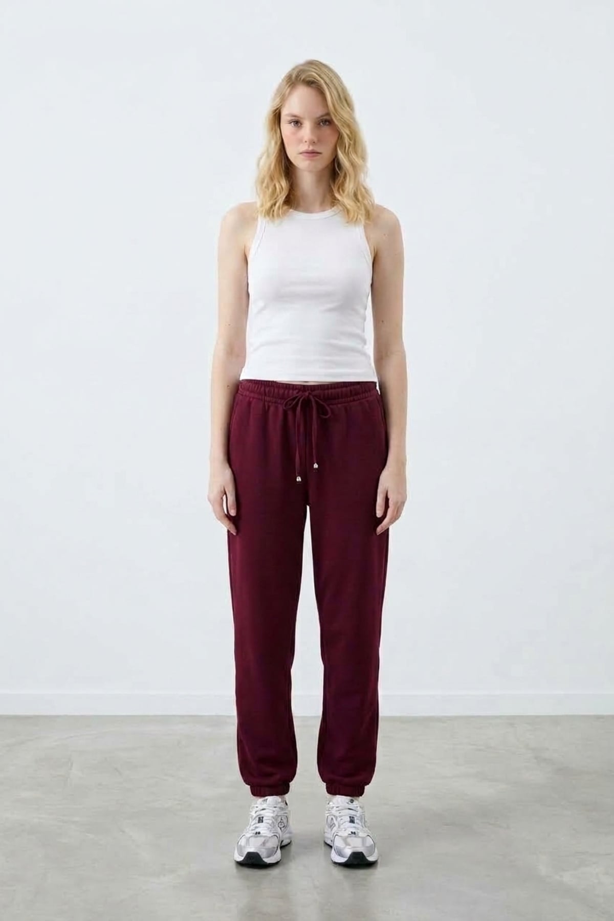 Jogger Modal Pantolon 1005382 Bordo Pantolon İKOLL 