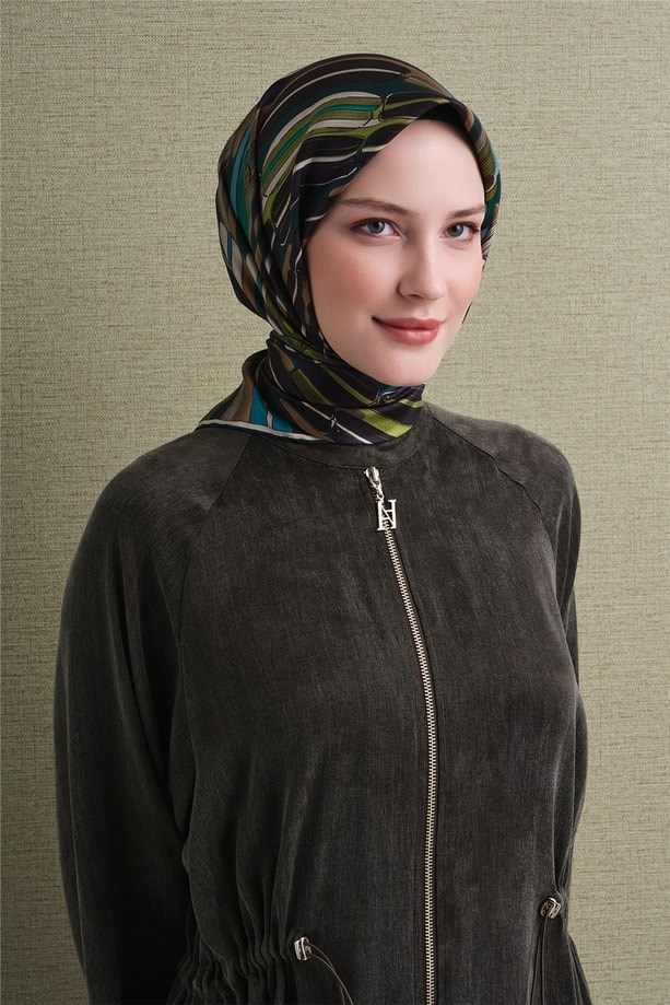 Armine Dj Saf Twill İpek Eşarp 9616D (T) - Zümrüt Eşarp ARMİNE 