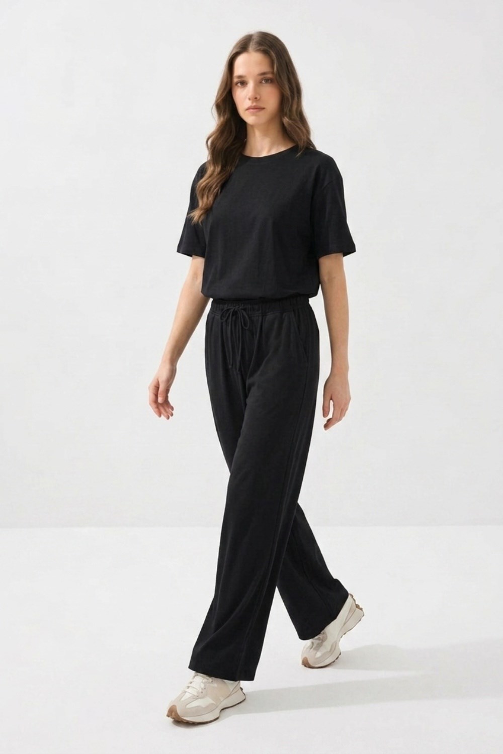 Palazzo Modal Jogger Pantolon 0037288 Siyah Pantolon İKOLL 