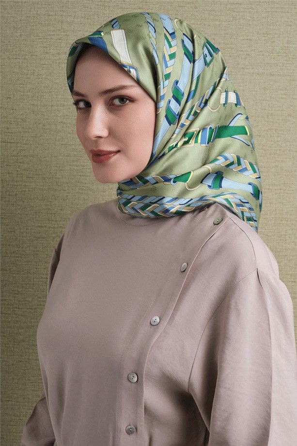 Armine Dj Saf Jakar İpek Eşarp 9607D (J) - Çağla Eşarp ARMİNE 