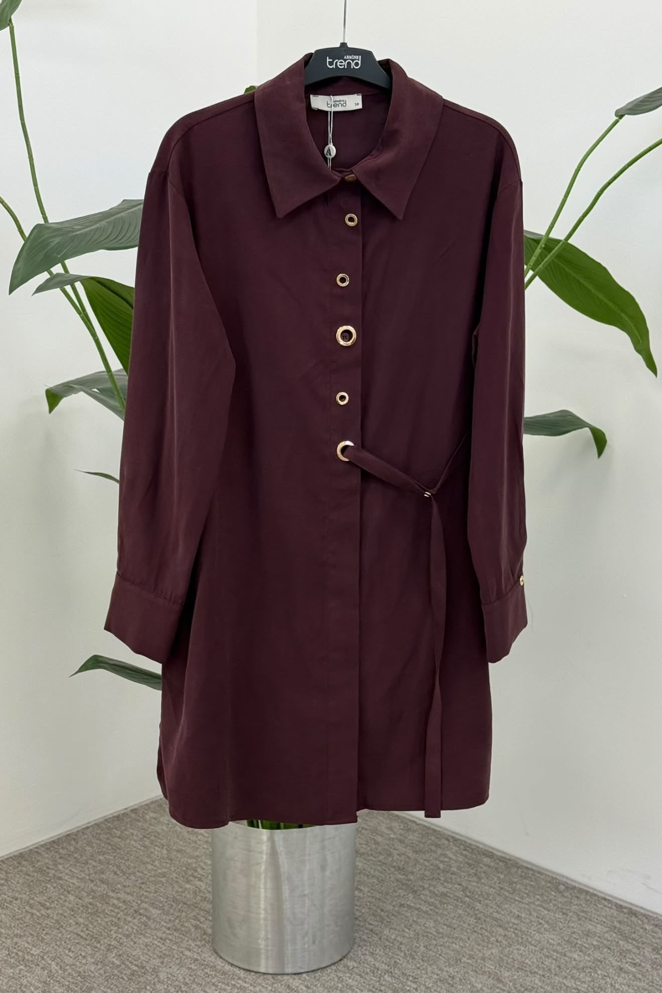 Armine Trend 26KT431 Kuş Gözü Detay Tunik Bordo Tunik ARMİNE TREND 