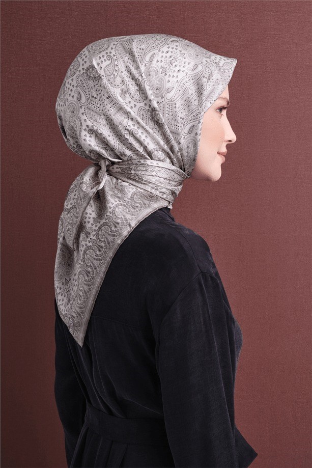 Armine Dj Saf Twill İpek Eşarp 9631D (T) - Duman Eşarp ARMİNE 