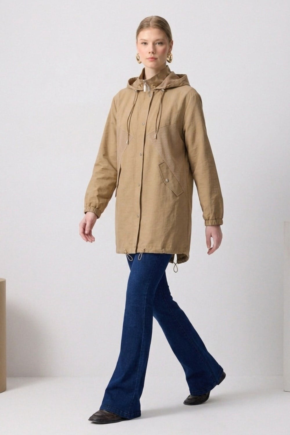 Çıtçıt Detaylı Kap 1629 Camel Kap STELLA STORE 