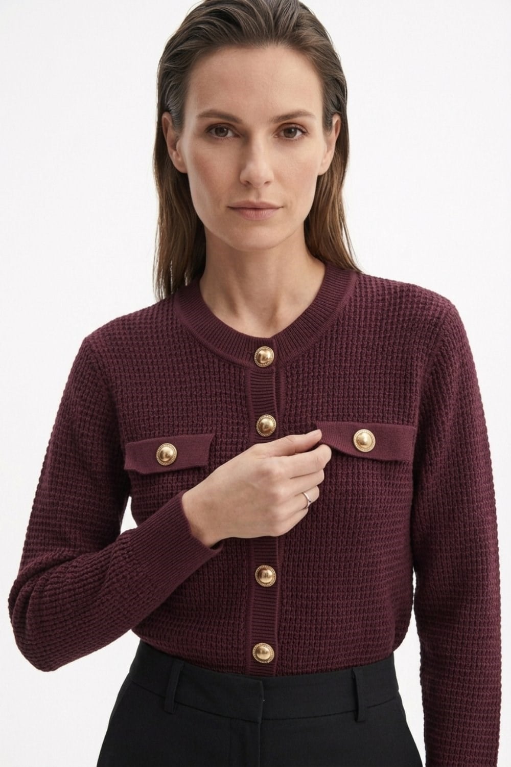 Nuss 601 HIRKA Bordo Hırka NUSS 