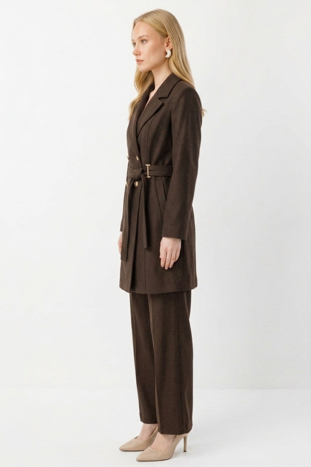 Avenna 26KT621 Blazer Ceketli Pantolonlu Takım Kahverengi Takım ARMİNE TREND 