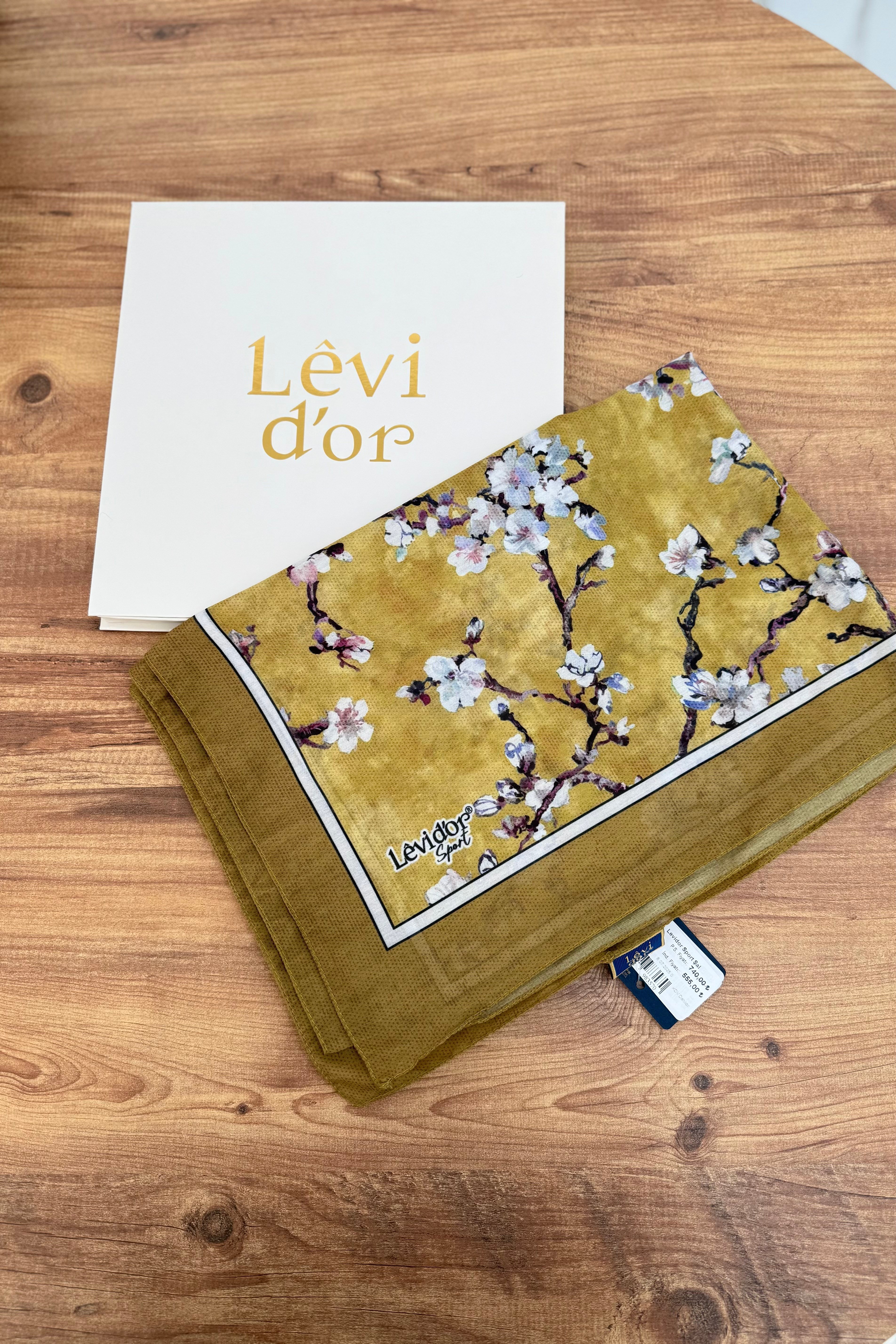 Levidor 21215 Çiçek Desen Şal - Olive Şal LEVİDOR 