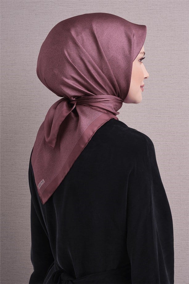 Armine Dj Saf Twill İpek Eşarp 9601D (T) - Gül Eşarp ARMİNE 